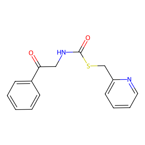 S-(pyridin-2-ylmethyl) (2-oxo-2-phenylethyl)carbamothioate structure