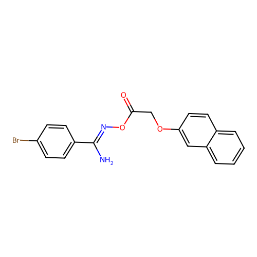 [[Amino-(4-bromophenyl)methylidene]amino] 2-naphthalen-2-yloxyacetate structure