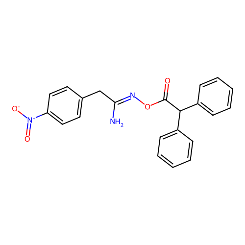 N'-[(diphenylacetyl)oxy]-2-(4-nitrophenyl)ethanimidamide structure