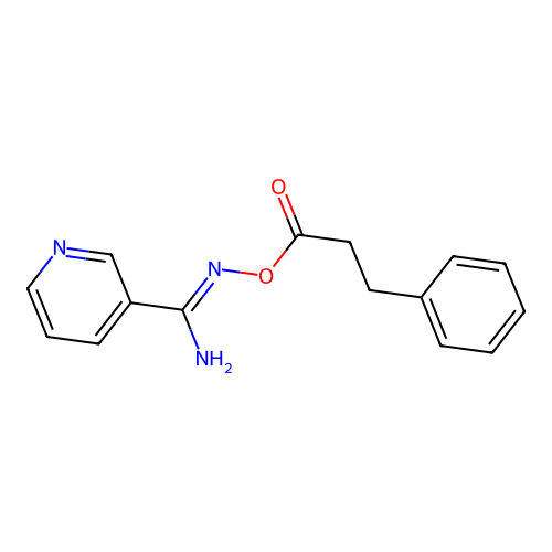 N'-[(3-phenylpropanoyl)oxy]pyridine-3-carboximidamide structure