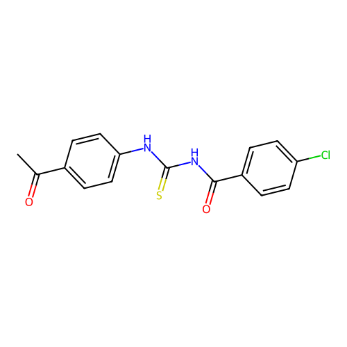 N-[(4-acetylphenyl)carbamothioyl]-4-chlorobenzamide structure