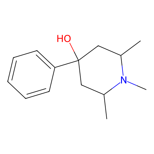 1,2,6-Trimethyl-4-phenylpiperidin-4-ol structure