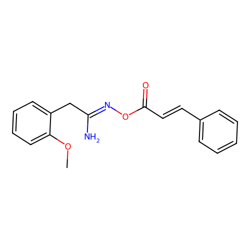 N'-(cinnamoyloxy)-2-(2-methoxyphenyl)ethanimidamide structure