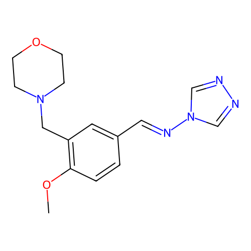 1-[4-methoxy-3-(morpholin-4-ylmethyl)phenyl]-N-(1,2,4-triazol-4-yl)methanimine structure