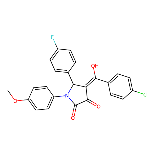 4-(4-chlorobenzoyl)-5-(4-fluorophenyl)-3-hydroxy-1-(4-methoxyphenyl)-1H-pyrrol-2(5H)-one structure