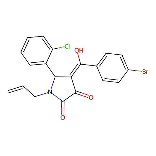 1-allyl-4-(4-bromobenzoyl)-5-(2-chlorophenyl)-3-hydroxy-1,5-dihydro-2H-pyrrol-2-one structure