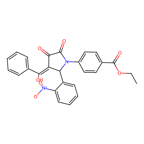 ethyl 4-[3-benzoyl-4-hydroxy-2-(2-nitrophenyl)-5-oxo-2,5-dihydro-1H-pyrrol-1-yl]benzoate structure