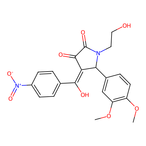 (4E)-5-(3,4-dimethoxyphenyl)-1-(2-hydroxyethyl)-4-[hydroxy(4-nitrophenyl)methylidene]pyrrolidine-2,3-dione structure