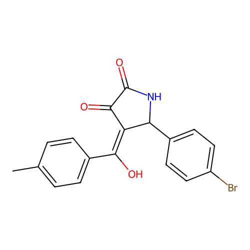 5-(4-bromophenyl)-3-hydroxy-4-(4-methylbenzoyl)-1H-pyrrol-2(5H)-one structure