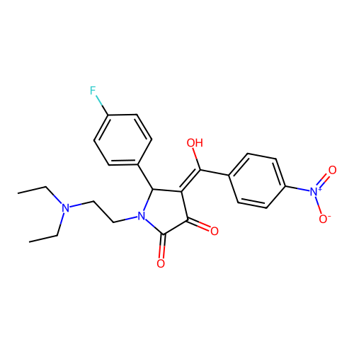 1-(2-(diethylamino)ethyl)-5-(4-fluorophenyl)-3-hydroxy-4-(4-nitrobenzoyl)-1H-pyrrol-2(5H)-one structure