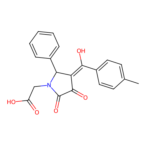 [3-hydroxy-4-(4-methylbenzoyl)-2-oxo-5-phenyl-2,5-dihydro-1H-pyrrol-1-yl]acetic acid structure