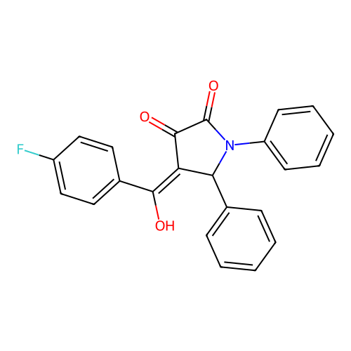4-(4-fluorobenzoyl)-3-hydroxy-1,5-diphenyl-1H-pyrrol-2(5H)-one structure