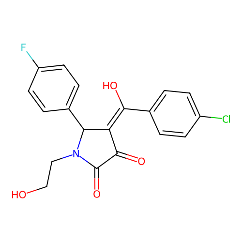 4-(4-chlorobenzoyl)-5-(4-fluorophenyl)-3-hydroxy-1-(2-hydroxyethyl)-1H-pyrrol-2(5H)-one structure