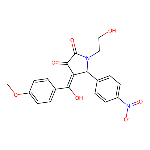 3-hydroxy-1-(2-hydroxyethyl)-4-(4-methoxybenzoyl)-5-(4-nitrophenyl)-1H-pyrrol-2(5H)-one structure