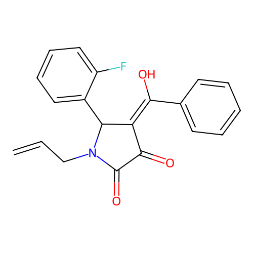 1-allyl-4-benzoyl-5-(2-fluorophenyl)-3-hydroxy-1,5-dihydro-2H-pyrrol-2-one structure