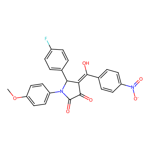 5-(4-fluorophenyl)-3-hydroxy-1-(4-methoxyphenyl)-4-(4-nitrobenzoyl)-1H-pyrrol-2(5H)-one structure