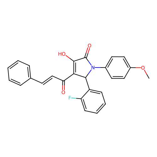 4-cinnamoyl-5-(2-fluorophenyl)-3-hydroxy-1-(4-methoxyphenyl)-1,5-dihydro-2H-pyrrol-2-one structure