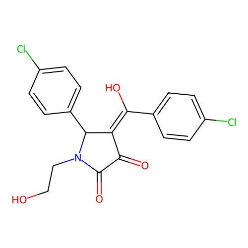 4-(4-chlorobenzoyl)-5-(4-chlorophenyl)-3-hydroxy-1-(2-hydroxyethyl)-1H-pyrrol-2(5H)-one structure