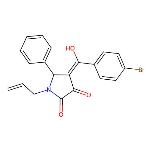 (4E)-4-[(4-bromophenyl)-hydroxymethylidene]-5-phenyl-1-prop-2-enylpyrrolidine-2,3-dione structure