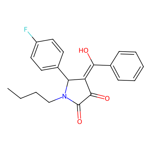 4-benzoyl-1-butyl-5-(4-fluorophenyl)-3-hydroxy-1H-pyrrol-2(5H)-one structure