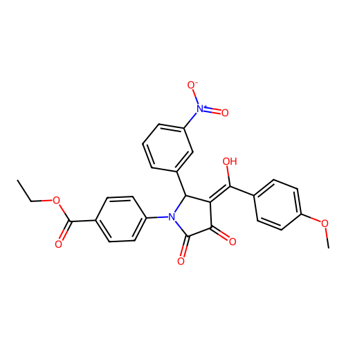 ethyl 4-(3-hydroxy-4-(4-methoxybenzoyl)-5-(3-nitrophenyl)-2-oxo-2,5-dihydro-1H-pyrrol-1-yl)benzoate structure