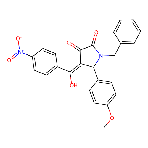 1-benzyl-3-hydroxy-5-(4-methoxyphenyl)-4-(4-nitrobenzoyl)-1H-pyrrol-2(5H)-one structure