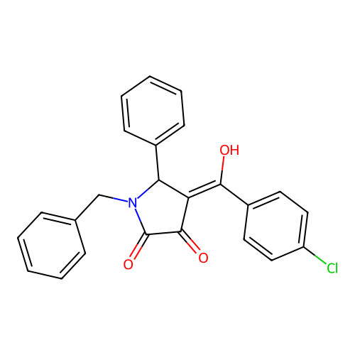 1-benzyl-4-(4-chlorobenzoyl)-3-hydroxy-5-phenyl-1,5-dihydro-2H-pyrrol-2-one structure