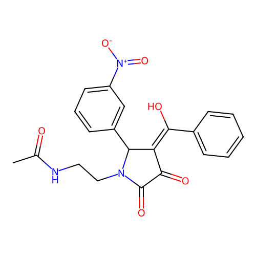 N-(2-(3-benzoyl-4-hydroxy-2-(3-nitrophenyl)-5-oxo-2,5-dihydro-1H-pyrrol-1-yl)ethyl)acetamide structure