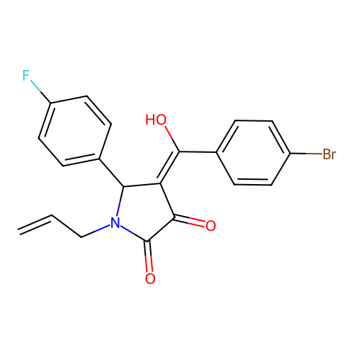 1-allyl-4-(4-bromobenzoyl)-5-(4-fluorophenyl)-3-hydroxy-1,5-dihydro-2H-pyrrol-2-one structure