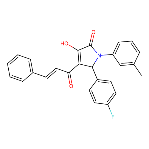 4-cinnamoyl-5-(4-fluorophenyl)-3-hydroxy-1-(3-methylphenyl)-1,5-dihydro-2H-pyrrol-2-one structure