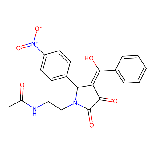 N-(2-(3-benzoyl-4-hydroxy-2-(4-nitrophenyl)-5-oxo-2,5-dihydro-1H-pyrrol-1-yl)ethyl)acetamide structure
