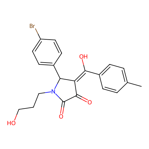 5-(4-bromophenyl)-3-hydroxy-1-(3-hydroxypropyl)-4-(4-methylbenzoyl)-1H-pyrrol-2(5H)-one structure