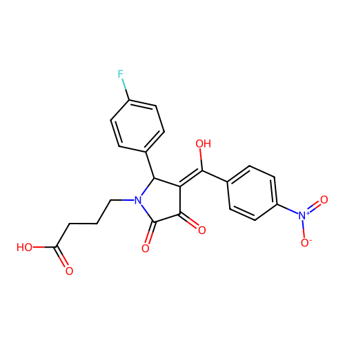 4-(2-(4-fluorophenyl)-4-hydroxy-3-(4-nitrobenzoyl)-5-oxo-2,5-dihydro-1H-pyrrol-1-yl)butanoic acid structure