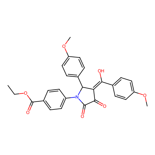 ethyl 4-(3-hydroxy-4-(4-methoxybenzoyl)-5-(4-methoxyphenyl)-2-oxo-2,5-dihydro-1H-pyrrol-1-yl)benzoate structure
