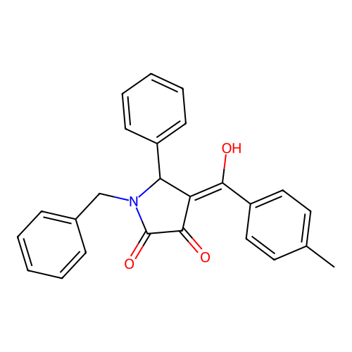 1-benzyl-3-hydroxy-4-(4-methylbenzoyl)-5-phenyl-1,5-dihydro-2H-pyrrol-2-one structure