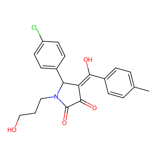 5-(4-chlorophenyl)-3-hydroxy-1-(3-hydroxypropyl)-4-(4-methylbenzoyl)-1H-pyrrol-2(5H)-one structure