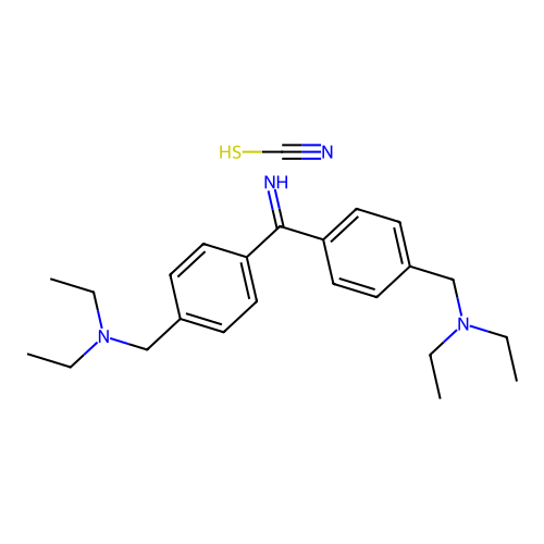 Thiocyanic acid, compound with 4,4'-carbonimidoylbis(diethylbenzylamine) (1:1) structure