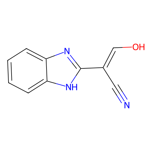 2-(1H-benzimidazol-2-yl)-3-hydroxyprop-2-enenitrile structure