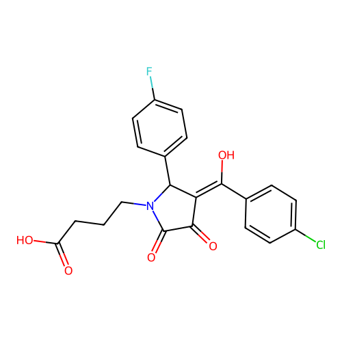 4-(3-(4-chlorobenzoyl)-2-(4-fluorophenyl)-4-hydroxy-5-oxo-2,5-dihydro-1H-pyrrol-1-yl)butanoic acid structure