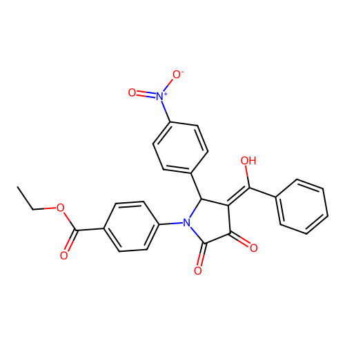 ethyl 4-[3-benzoyl-4-hydroxy-2-(4-nitrophenyl)-5-oxo-2,5-dihydro-1H-pyrrol-1-yl]benzoate structure
