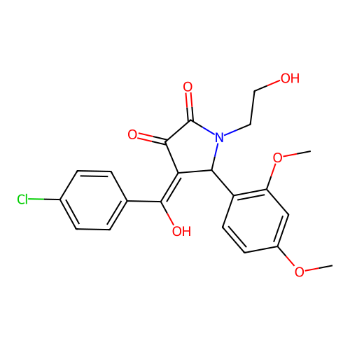 4-(4-chlorobenzoyl)-5-(2,4-dimethoxyphenyl)-3-hydroxy-1-(2-hydroxyethyl)-1H-pyrrol-2(5H)-one structure