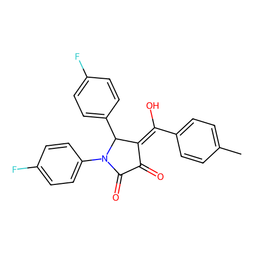(4E)-1,5-bis(4-fluorophenyl)-4-[hydroxy-(4-methylphenyl)methylidene]pyrrolidine-2,3-dione structure