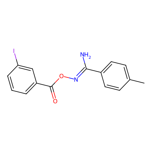 [[Amino-(4-methylphenyl)methylidene]amino] 3-iodobenzoate structure