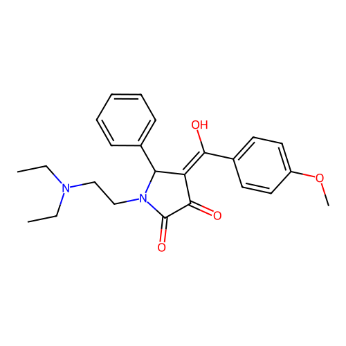 (4E)-1-(2-diethylaminoethyl)-4-[hydroxy-(4-methoxyphenyl)methylidene]-5-phenylpyrrolidine-2,3-dione structure