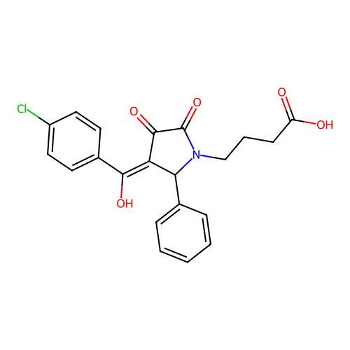 4-(3-(4-chlorobenzoyl)-4-hydroxy-5-oxo-2-phenyl-2,5-dihydro-1H-pyrrol-1-yl)butanoic acid structure