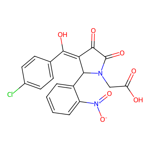 2-(3-(4-chlorobenzoyl)-4-hydroxy-2-(2-nitrophenyl)-5-oxo-2,5-dihydro-1H-pyrrol-1-yl)acetic acid structure