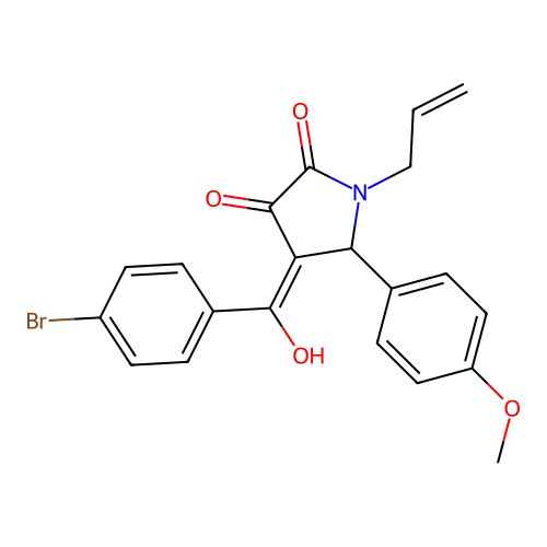 1-allyl-4-(4-bromobenzoyl)-3-hydroxy-5-(4-methoxyphenyl)-1,5-dihydro-2H-pyrrol-2-one structure