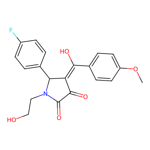 5-(4-fluorophenyl)-3-hydroxy-1-(2-hydroxyethyl)-4-(4-methoxybenzoyl)-1H-pyrrol-2(5H)-one structure