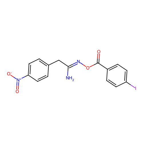 (1Z)-N'-{[(4-iodophenyl)carbonyl]oxy}-2-(4-nitrophenyl)ethanimidamide structure