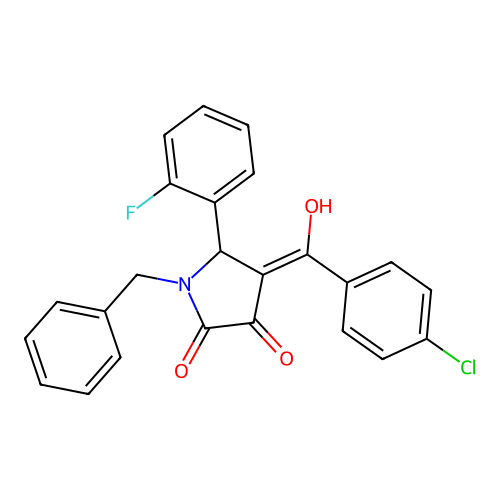1-benzyl-4-(4-chlorobenzoyl)-5-(2-fluorophenyl)-3-hydroxy-1,5-dihydro-2H-pyrrol-2-one structure
